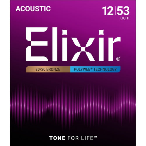 Elixir 11050 Polyweb Bronze Light Akustik Gitar Teli (.012-.053)