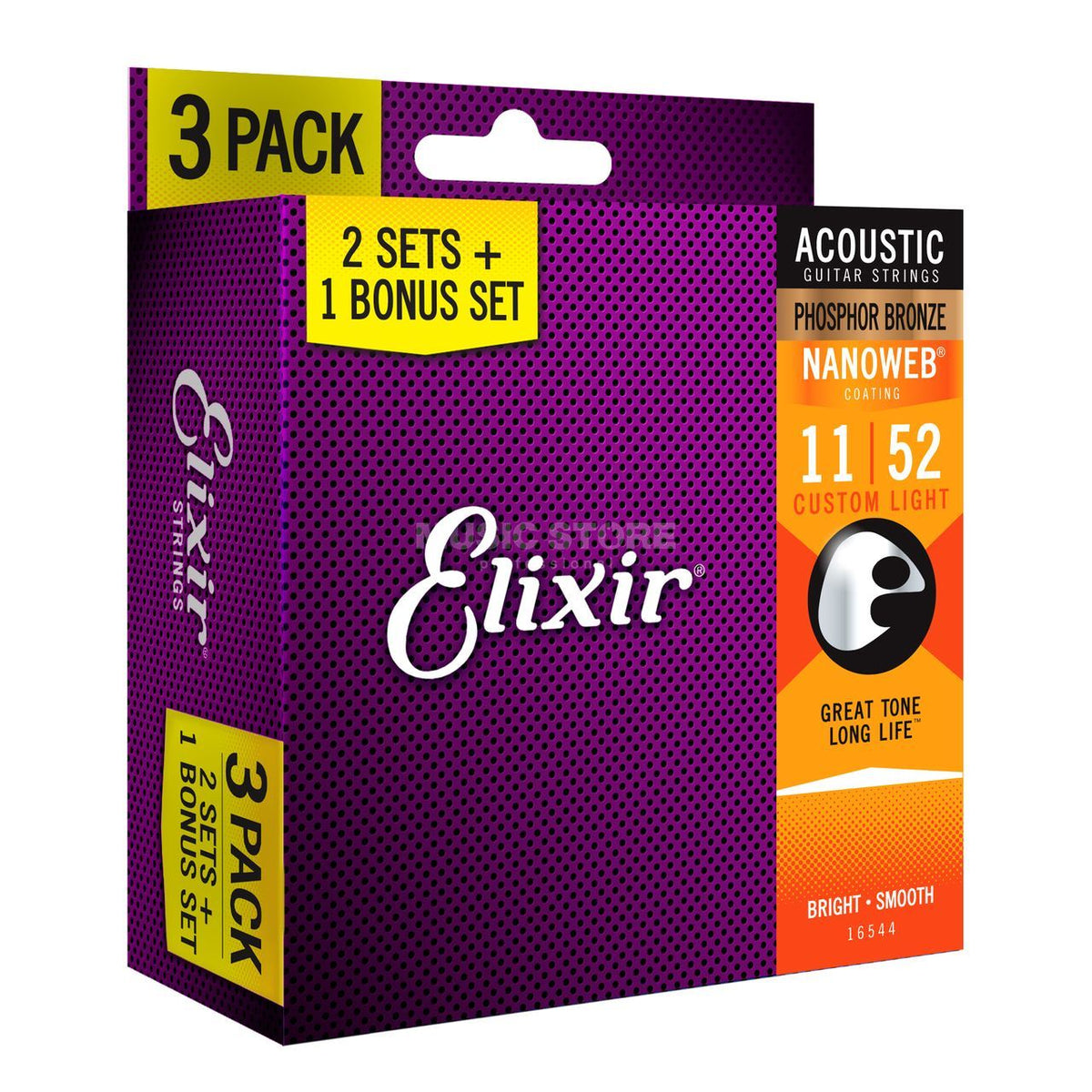 Elixir 16102 Nanoweb Phosphor Bronze Medium Akustik Gitar Teli (13-56)
